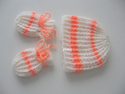 Čepička + rukavičky děti čepička miminko souprava zimní novorozenec rukavičky 