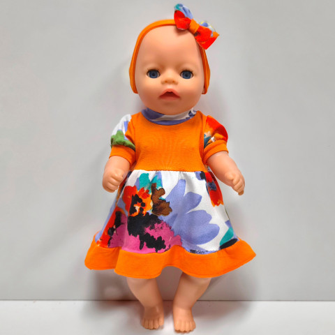 ŠATIČKY PRO PANENKU 34 až 36 cm panenka šaty miminko souprava miminka panenky tričko šatičky obleček baby born 43 cm 