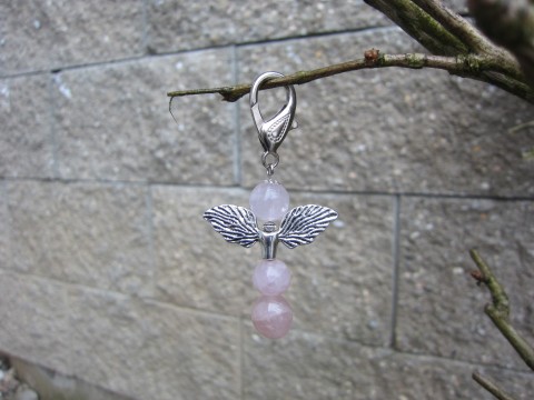 přívěsek Ochránce anděl - růženín přívěsek růžová klíčenka anděl růženín ochránce strážníček 