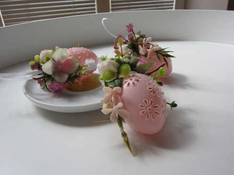 Závěs - Spring.06 - Vajíčko růžová květiny závěs jaro velikonoce ozdoba něžné vejce vajíčko 