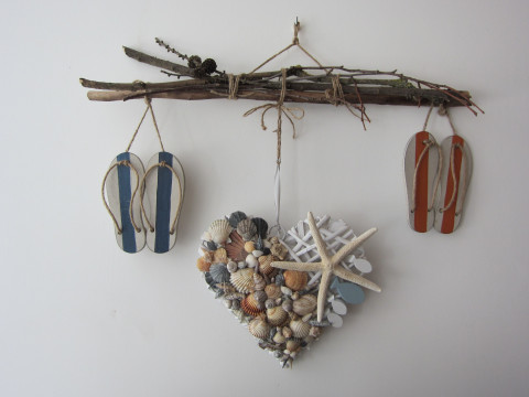 Srdce - Sommer.22 - Mořské srdce prázdniny moře mušle závěs oceán hvězdice 
