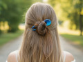 Nebesky modrá spona do vlasů