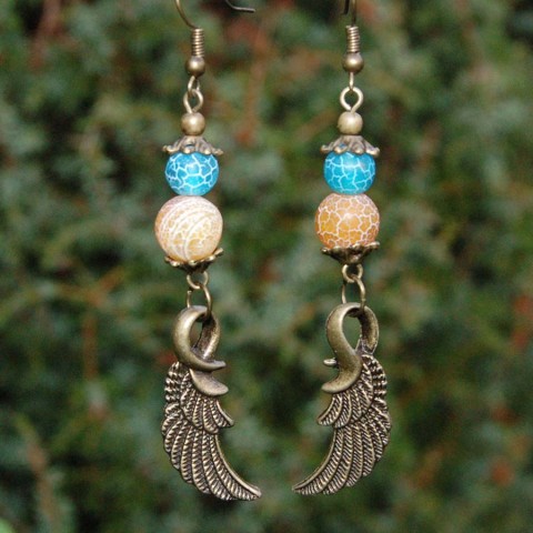 Křídla s žárovanými acháty achát anděl andílek křídla andělíček andělé andílci andělíčci 