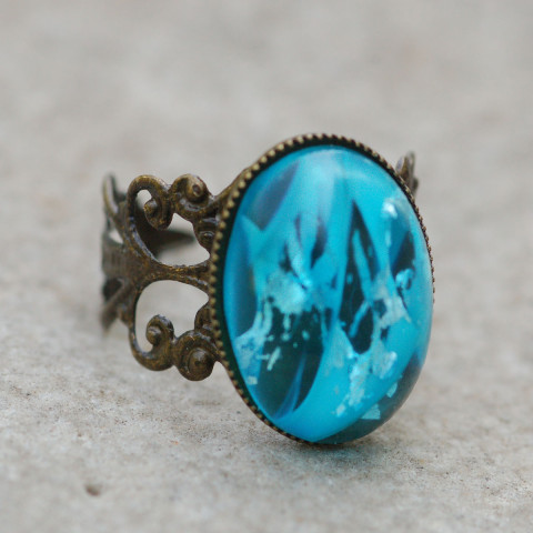 Prsten Živá voda v bronzu lila 