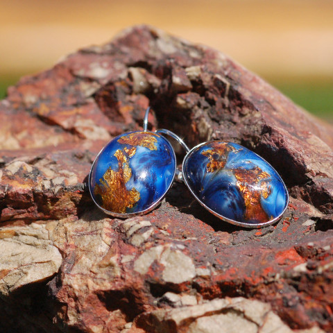 Náušnice Bavorská modř klapky 