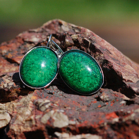 Náušnice Smaragdové tůňky klapky 