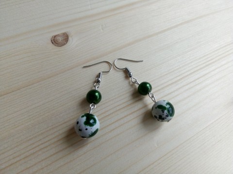 Náušnice tmavě zelené flekáče náušnice 