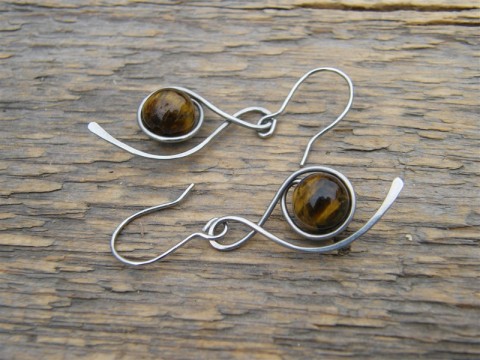 Náušnice s tygřím okem 