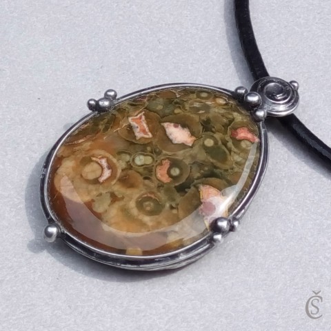 Barvy Země - Ryolit šperk náhrdelník minerály cínovaný nerosty kameny cínový drahé polodrahokamy 