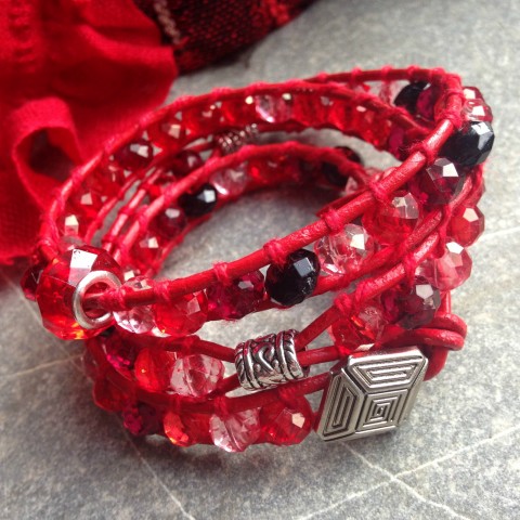 Wrap náramek červený červená náramek wrap 