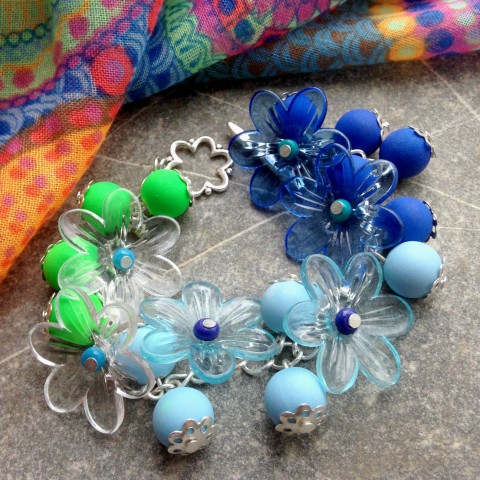 Náramek - neonky 1 letní kytičky neon extravagantní hravý neonky 