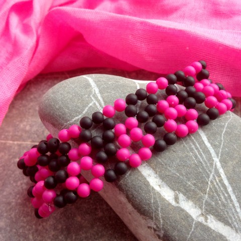 Pružné náramky pink náramek letní pink pružný 