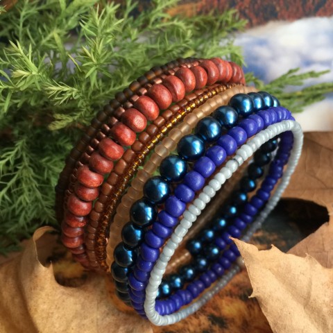 Náramek dřevečkovník přírodní dřevo náramek přírodní podzimní zemitý 