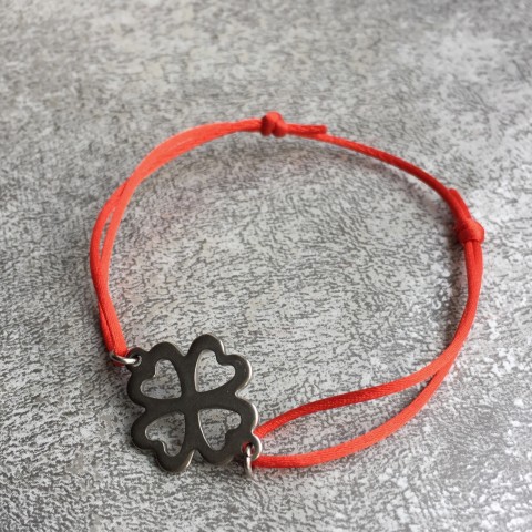 Náramek se čtyřlístkem - S.Steel náramek čtyřlístek štěstí ochranný kabbalah 