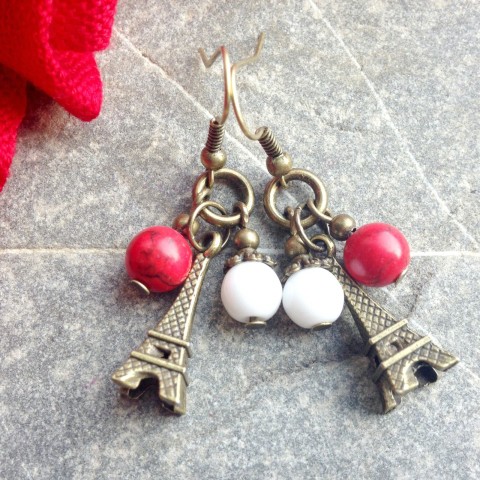 Eiffelovka v červeném - náušnice francie léto dovolená paříž eiffelovka 