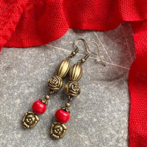 Jeřabinky v mosazi náušnice vintage mosaz jeřabiny 