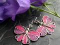 Růžoví motýlci - náušnice