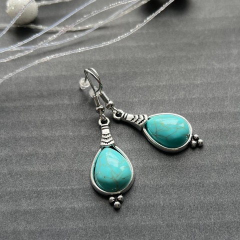 Tyrkenitové slzičky - náušnice slza howlit tyrkenit 