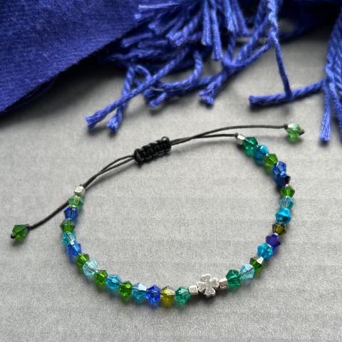 Jezerní náramek šňůrkový elegantní luxusní čtyřlístek jezero 