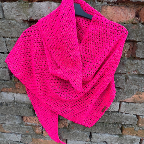 Růžové zachumlání - háčkovaný pléd růžová háčkování šátek pléd magenta 
