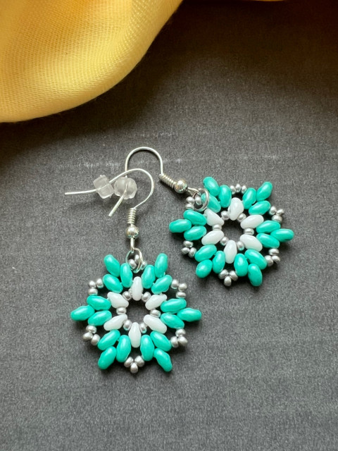 Náušnice tyrkysovo-stříbrné hvězdy náušnice hvězdy stříbrná preciosa twin 