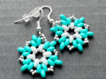 Náušnice tyrkysovo-stříbrné hvězdy