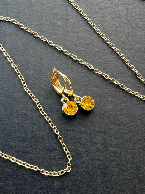 Žluté náušnice - S.Steel nerez ocel swarovski zirkon steel 