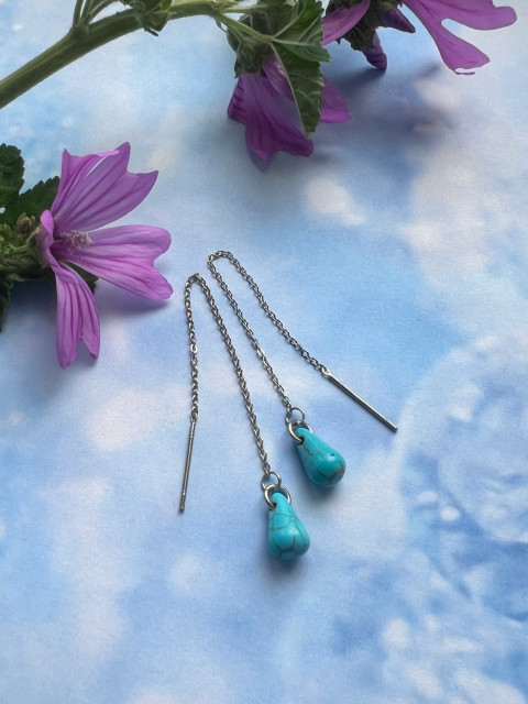 Tyčinkové náušnice s tyrkenitem nerez ocel tyrkenit steel 