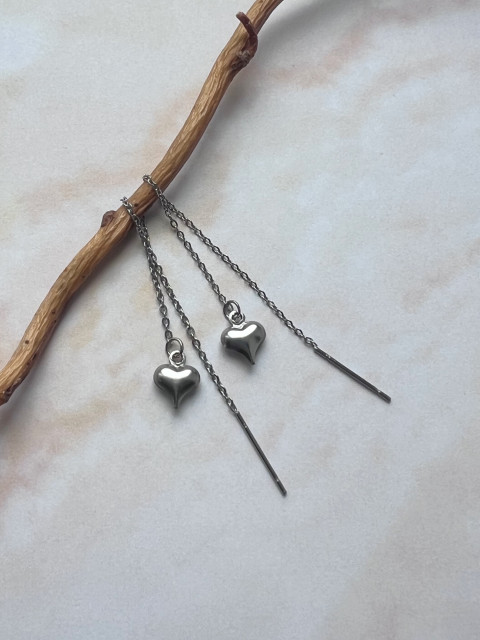 Tyčinkové náušnice se srdíčkem srdce srdíčko nerez ocel steel 