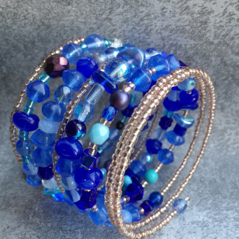 Kobaltovník - náramek zlatá kobalt kobaltová 