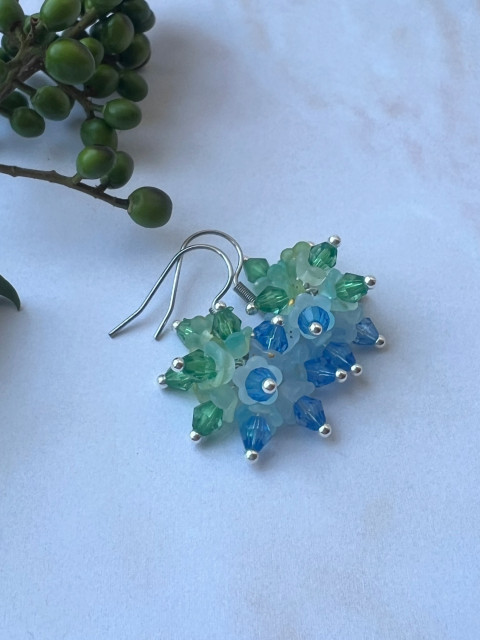 Bodlinkové náušnice tyrkysové korálky elegantní černá nerez luxusní ocel sváteční do divadla bodlinky steel 