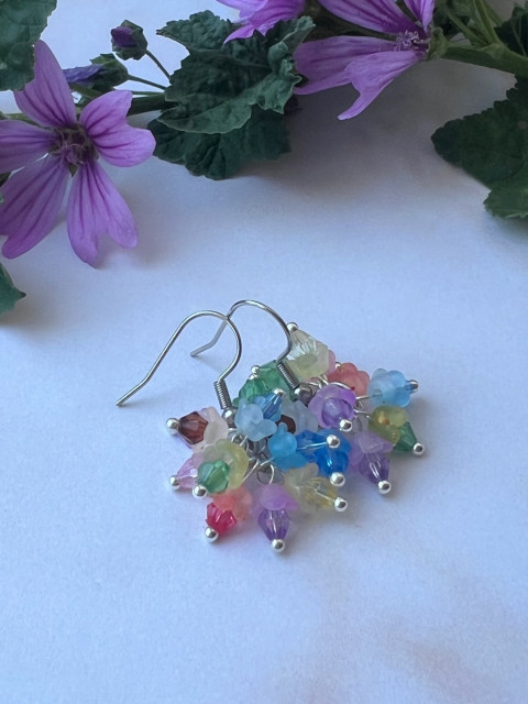 Bodlinkové náušnice barevné korálky elegantní nerez luxusní ocel sváteční do divadla bodlinky steel 