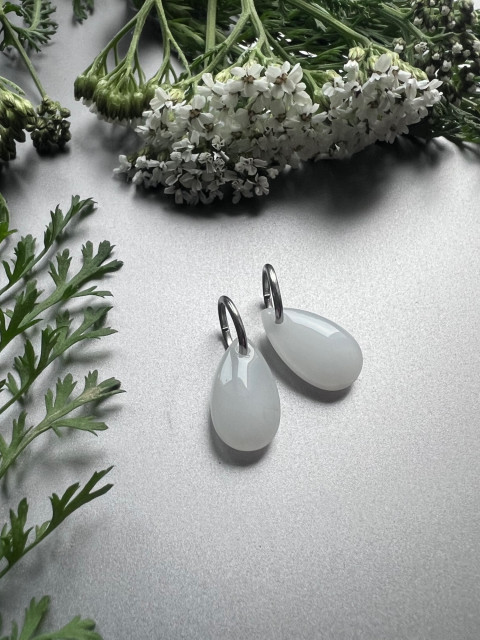 Bílé matné slzičky na výměnu kapka nerez ocel slza skleněná slzička steel 