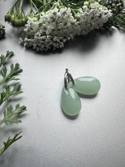 Zelenkavé slzičky na výměnu kapka nerez ocel slza skleněná slzička steel 