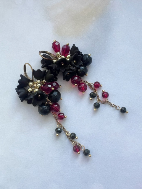 Čertovské zvonečkové náušnice korálky řetízek nerez ocel zvonečky peklo gotik čertovské steel čertoviny 