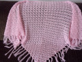 Letní růžový krajkový - šátek