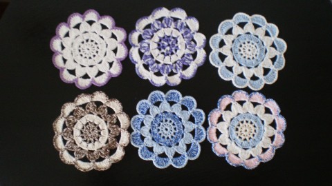 Háčkované prostírky sada 6 ks barevné háčkovaná háčkované prostírka kulaté prostírky kulatá 