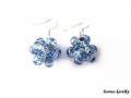 Náušnice z modrých šitých kuliček
