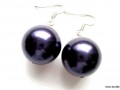 Náušnice vel. tmavě fialové kuličky