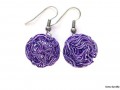 Náušnice fialové drátkované kuličky