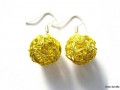 Náušnice žluté drátkované kuličky