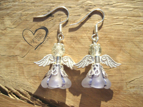 NÁUŠNICE - FIALOVÝ ANDĚL ANDĚLÍČEK náušnice vánoční anděl andílek křídla andělíček andělé andílci andělíčci sváteční andělské 