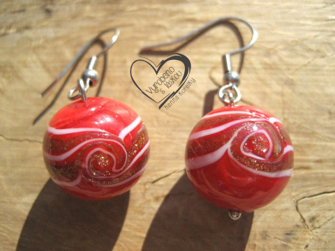 ČERVENÉ VINUTKY - VINUTÉ PERLE náušnice vinutky perly vinuté perle 