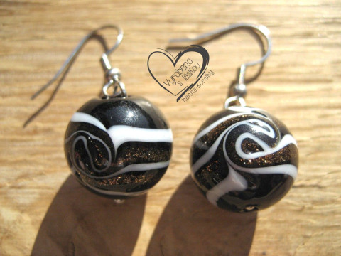 ČERNÉ VINUTKY - VINUTÉ PERLE náušnice vinutky perly vinuté perle 