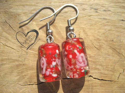 NÁUŠNICE - ČERVENÉ VINUTKY náušnice vinutky perly vinuté perle 