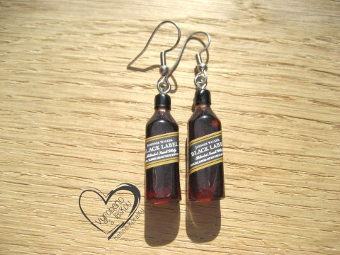 NÁUŠNICE - WHISKY ČERNÁ vtipné sranda náušnice 