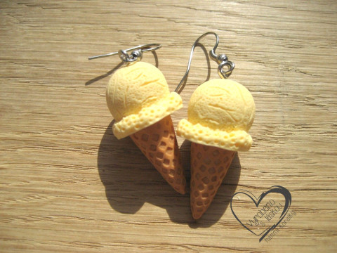 NÁUŠNICE - ZMRZLINA - vanilková veselé hravé sranda náušnice 