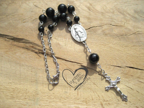 Růženec do auta - černý talisman ochrana amulet ochranný do auta řidič autorůženec na cestách autoruzenec 