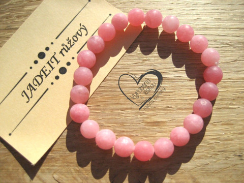 Náramek Jadeit růžový matný 8mm náramek minerál minerální pro alergiky 