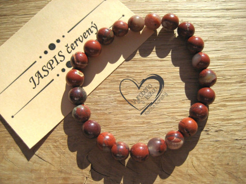 Náramek Jaspis červený 8mm I. náramek minerál minerální pro alergiky 